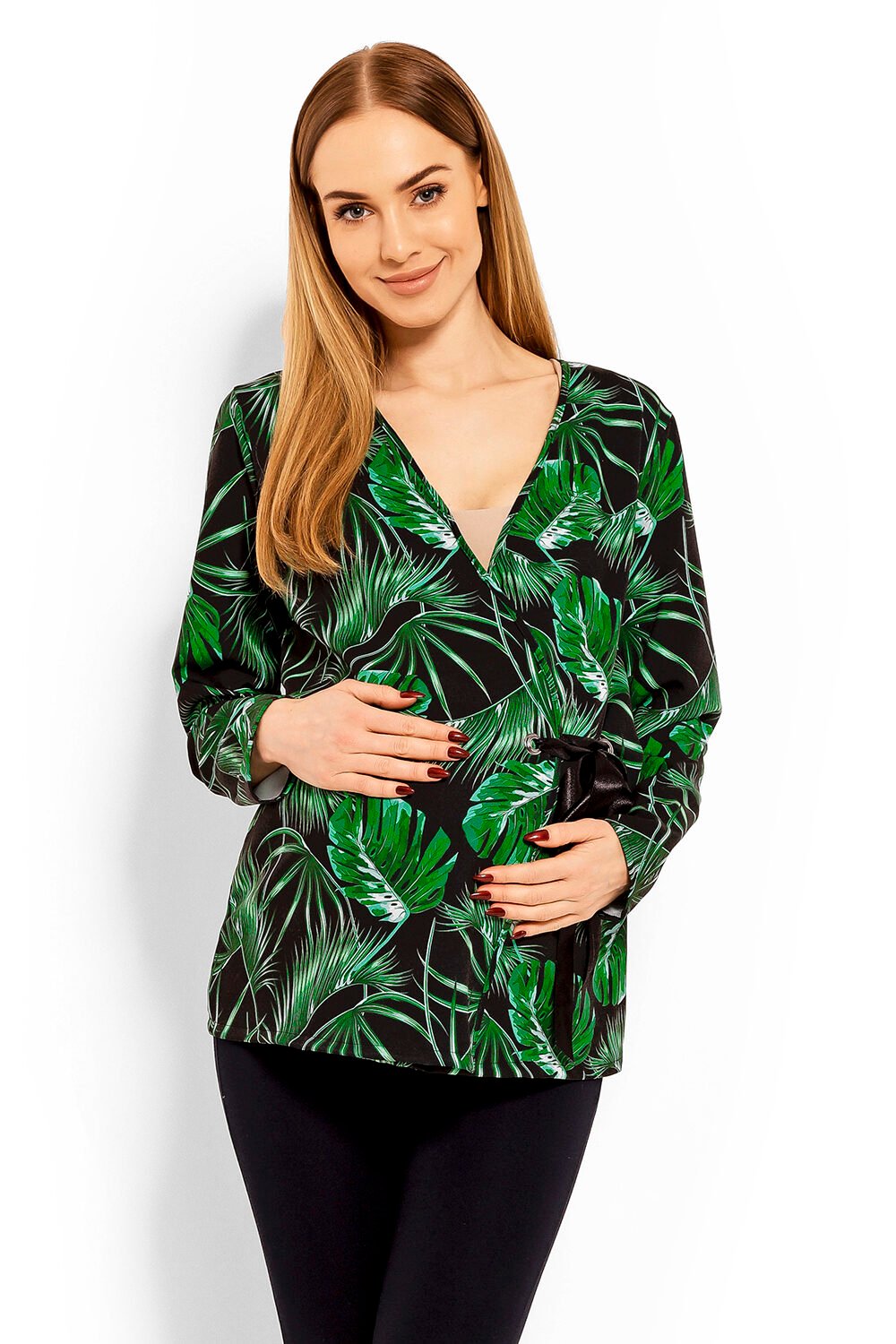 Leaf Print Adjustable Maternity Top