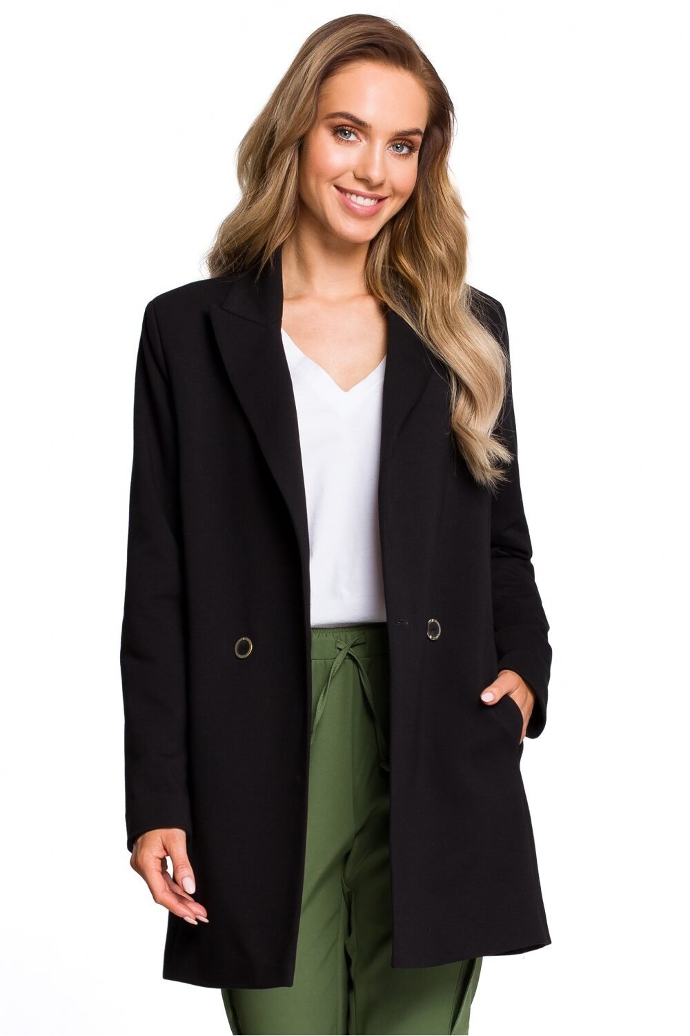 Double Breasted Classic Blazer in Black
