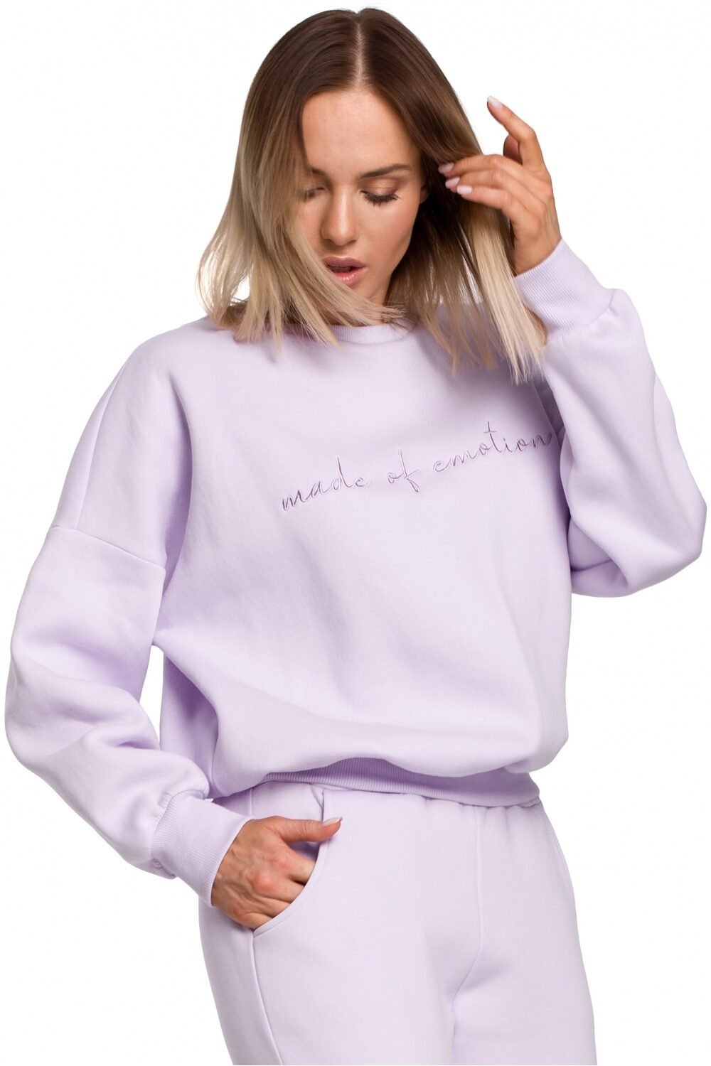 Comfy Violet Embroidered Sweatshirt